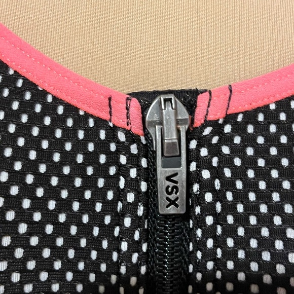Victoria Secret Sport Black and Pink Zipper Front Sports Bra, 38DD - Picture 3 of 7